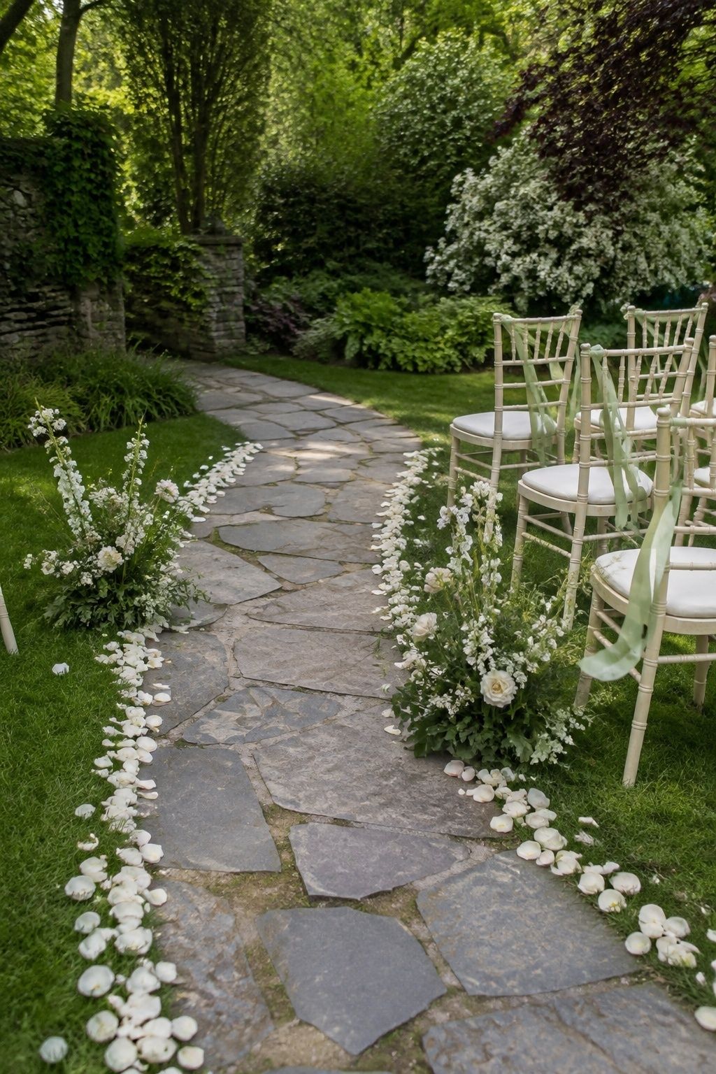 Garden path leading to the ceremony