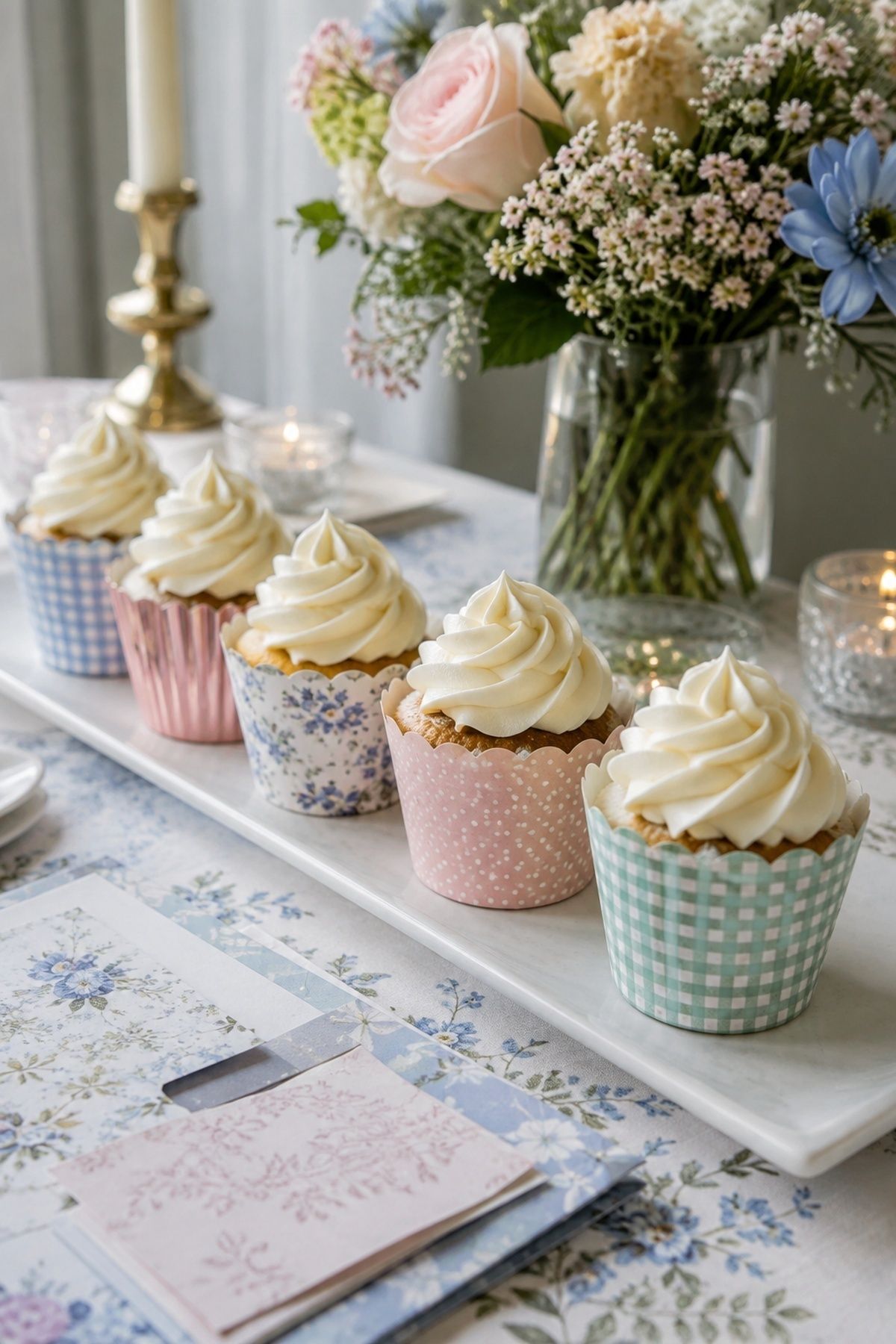 Cupcakes in patterned wrappers