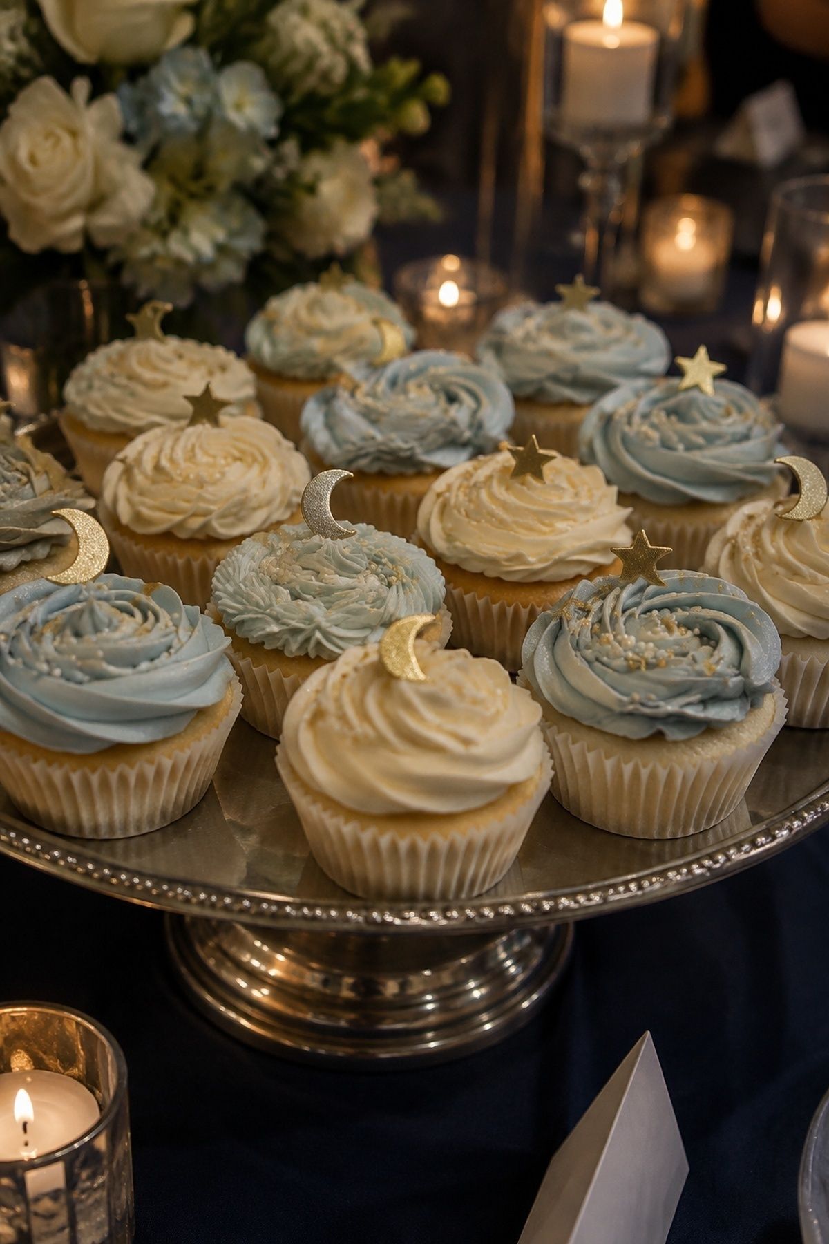 Celestial-themed cupcakes
