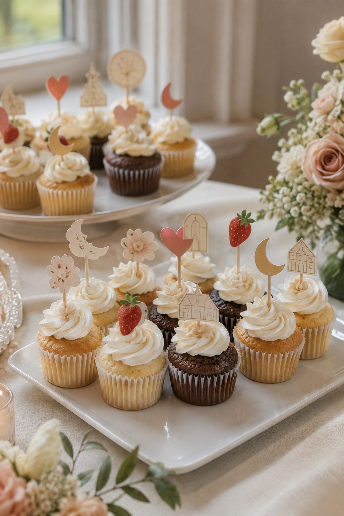 Cupcakes with personalized toppers