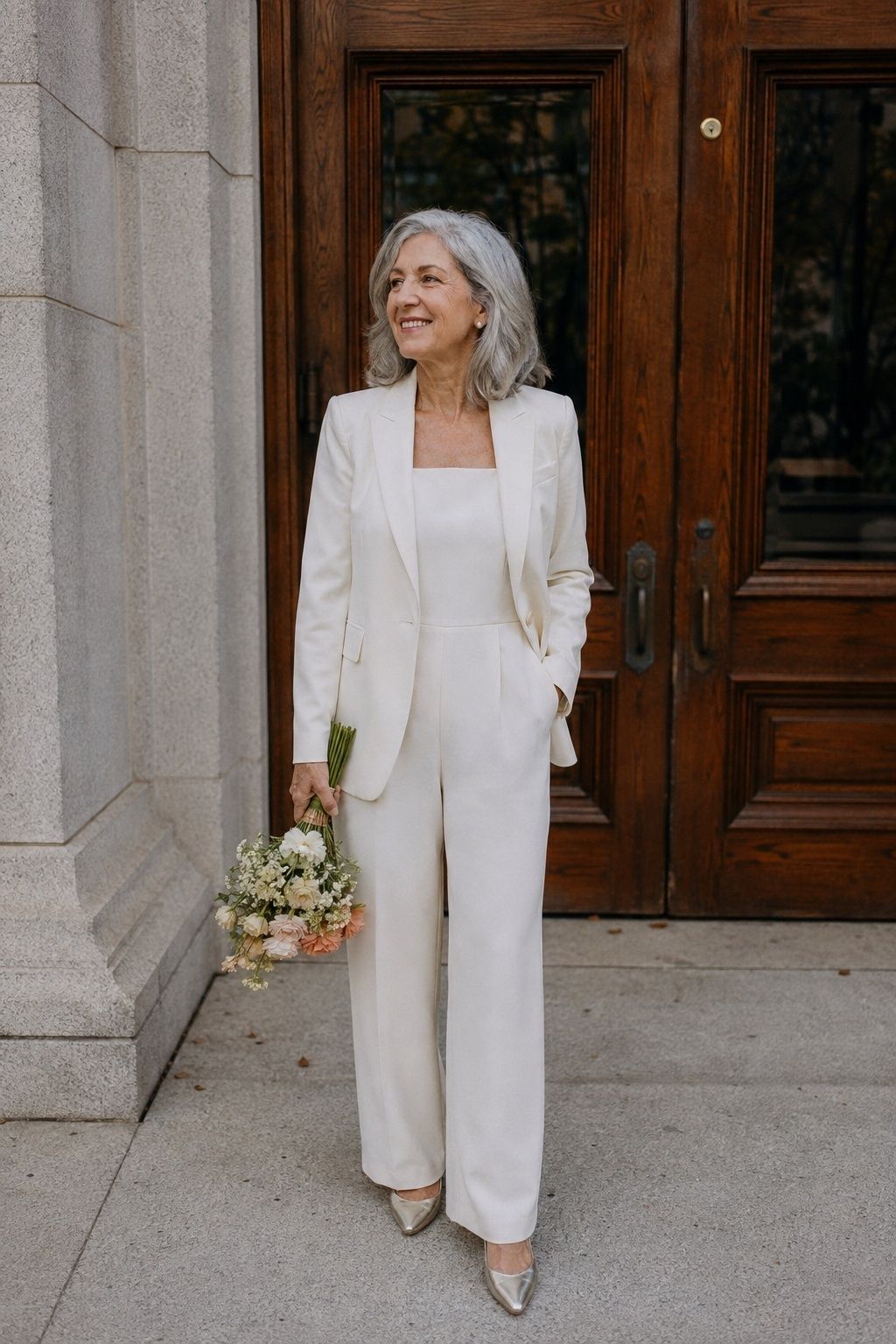 Courthouse jumpsuit worn with a blazer