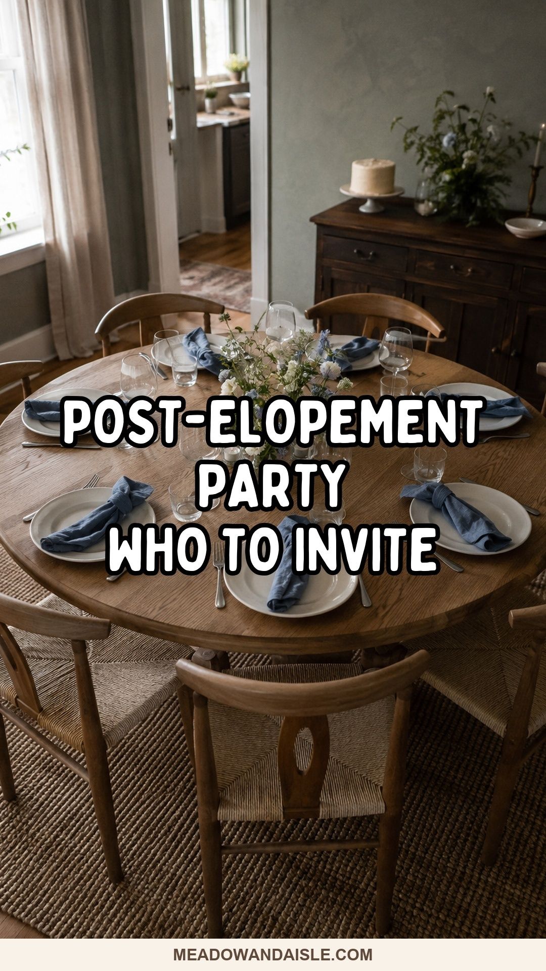 Who to invite to a post-elopement party over an intimate dinner table.
