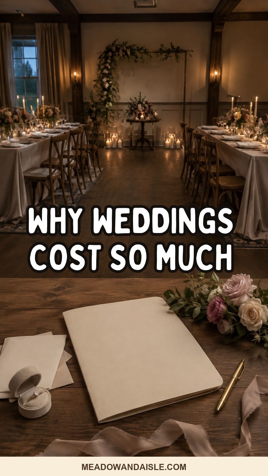 Why weddings cost so much Pinterest pin for a wedding budget guide