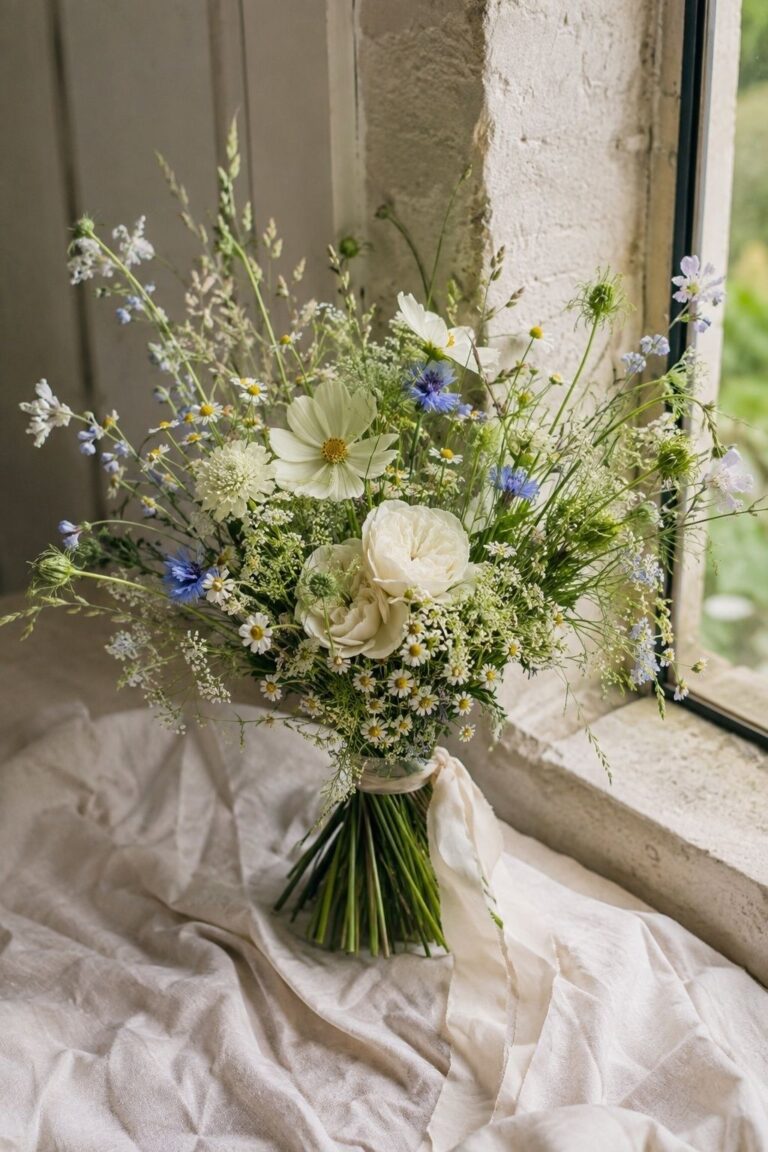 Build The Meadow Bouquet First for an intimate wildflower wedding