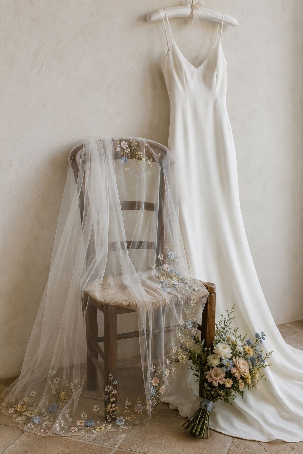 Veil with a few wildflower details