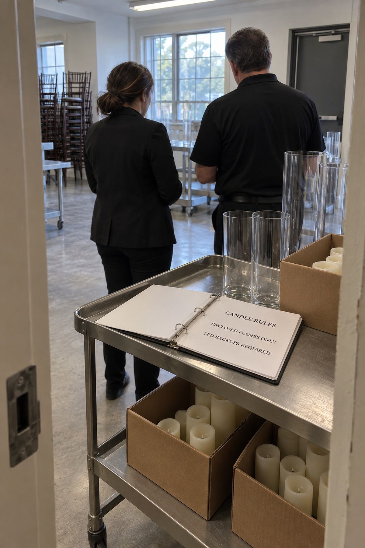 Venue fire rules for wedding candles