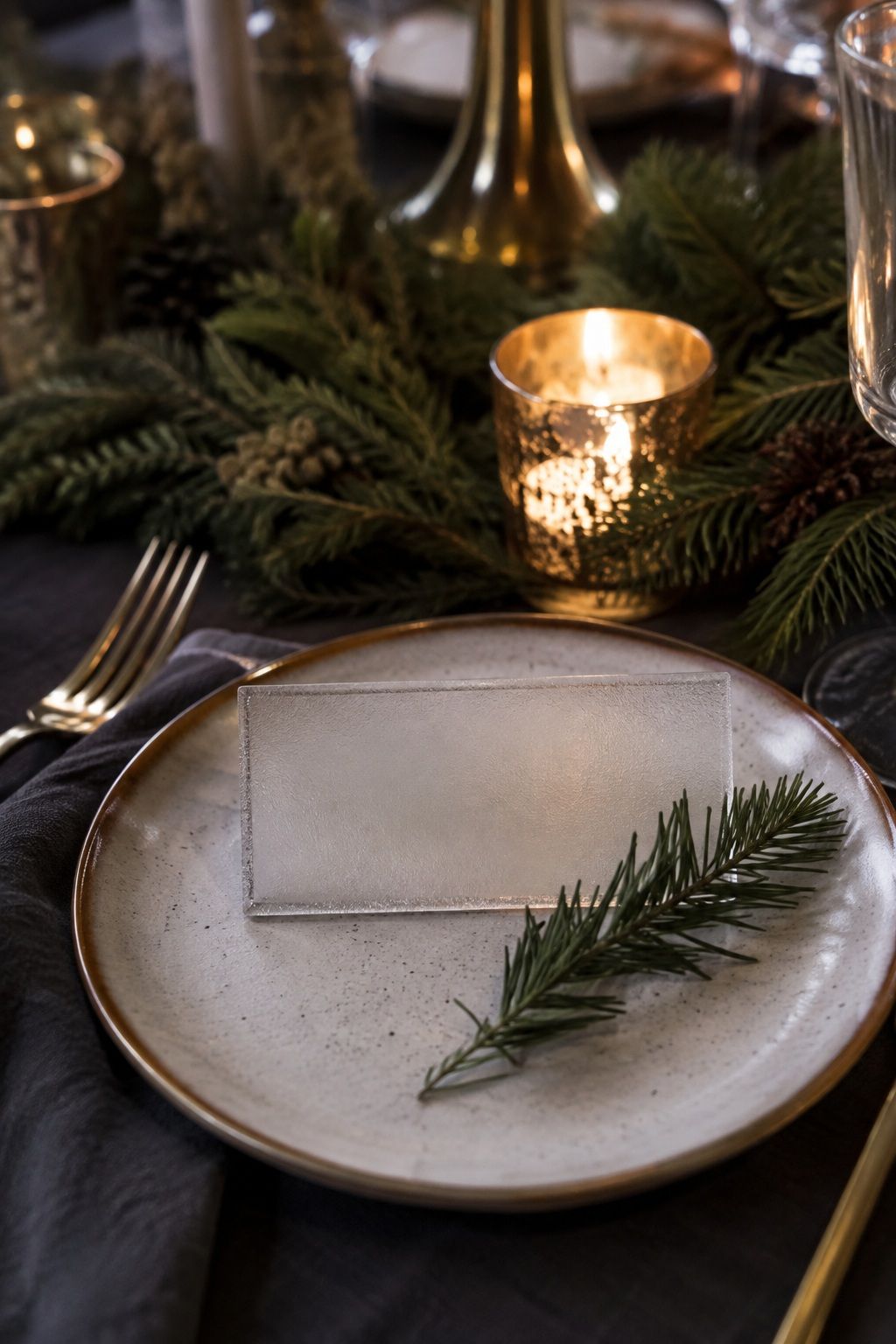 Frosted glass place cards
