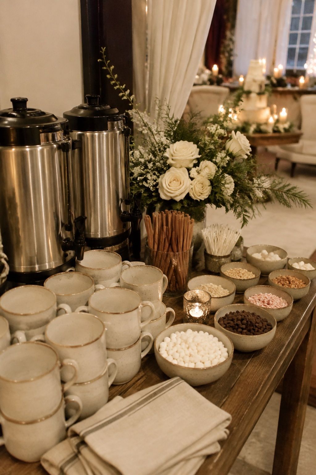 Hot cocoa and coffee bar