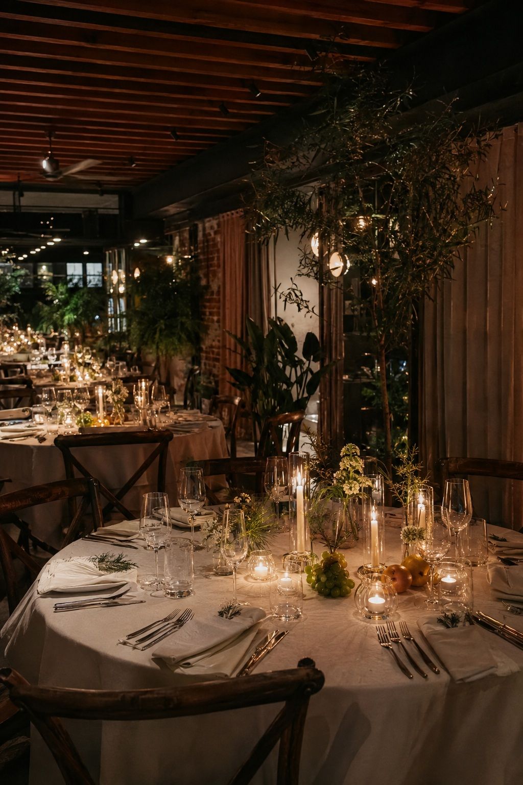 Clusters of intimate dinner tables