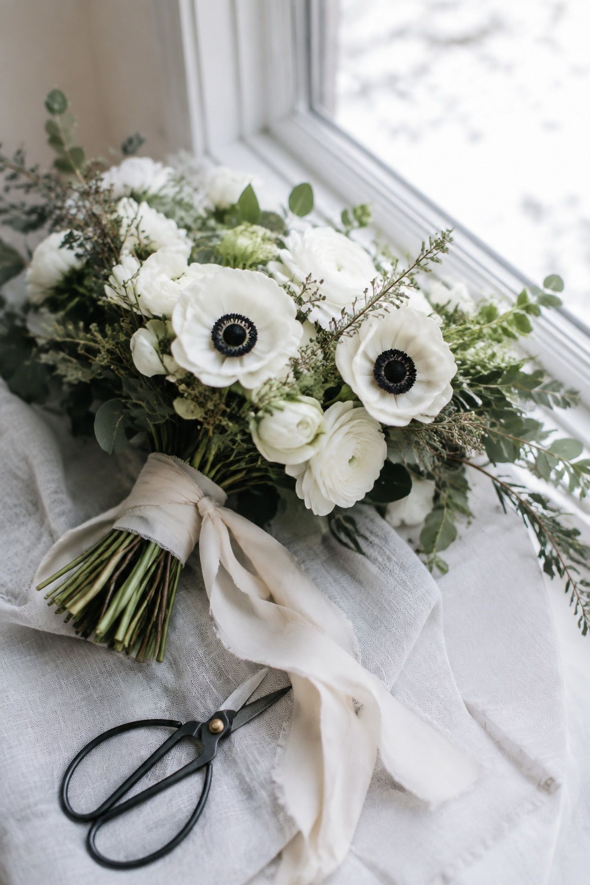 Anemones adding graphic contrast