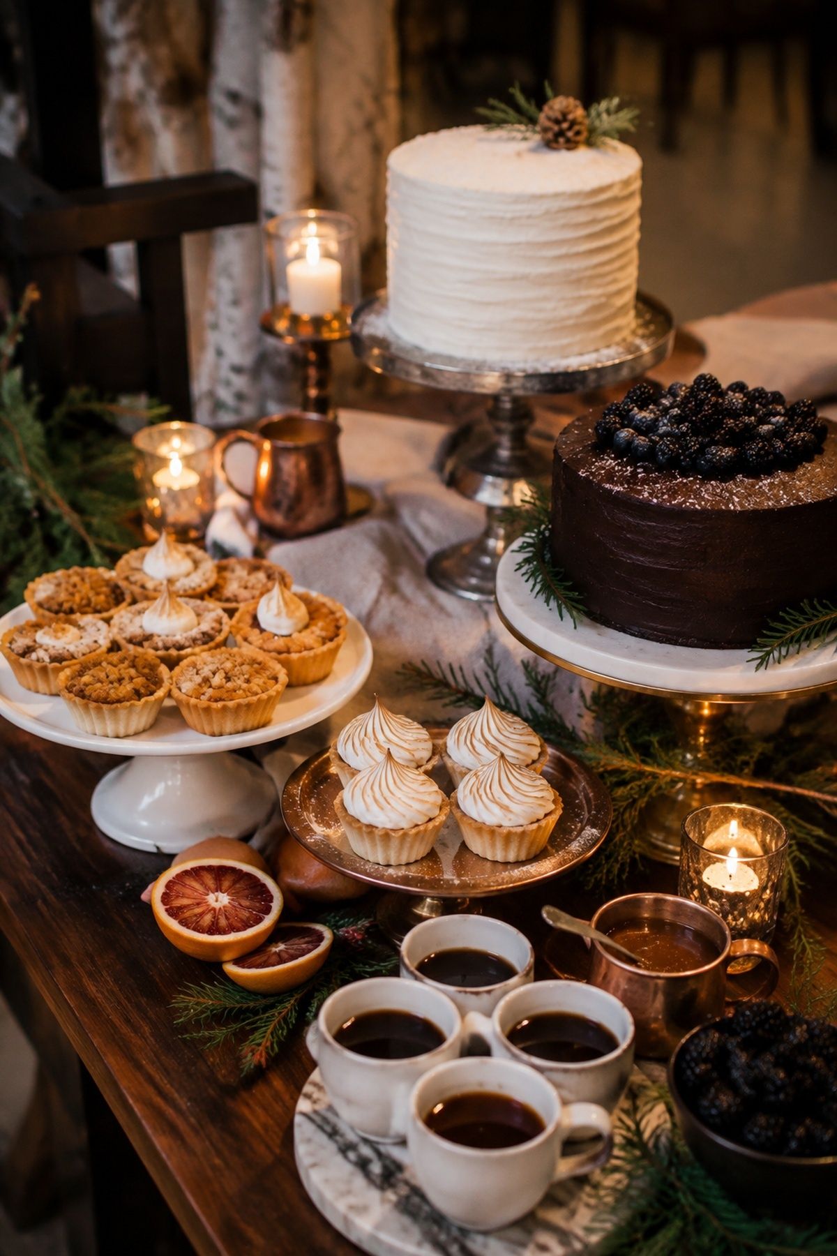Winter-themed wedding dessert