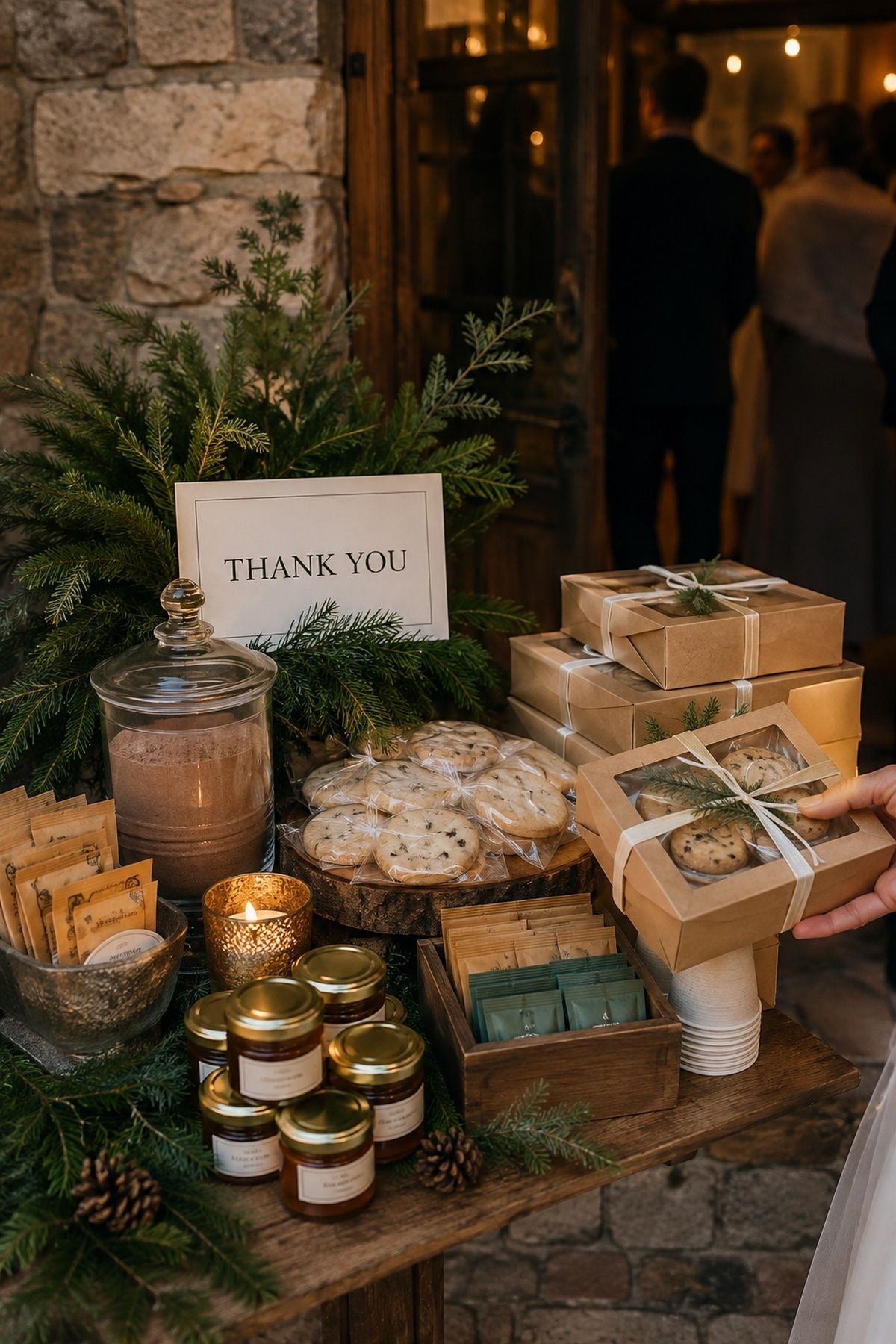 Edible winter wedding favours