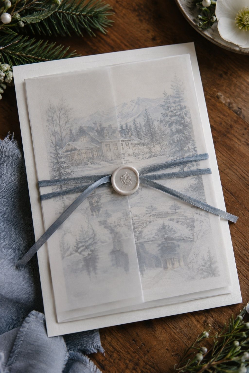 Invitation with a vellum overlay
