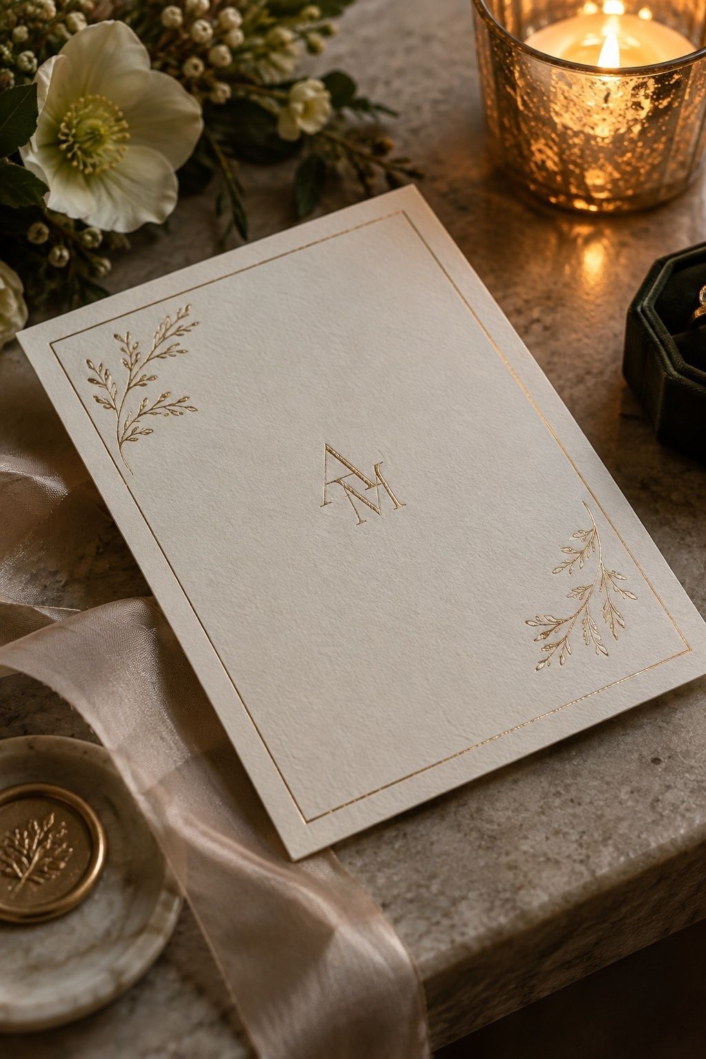 Invitation with foil accents
