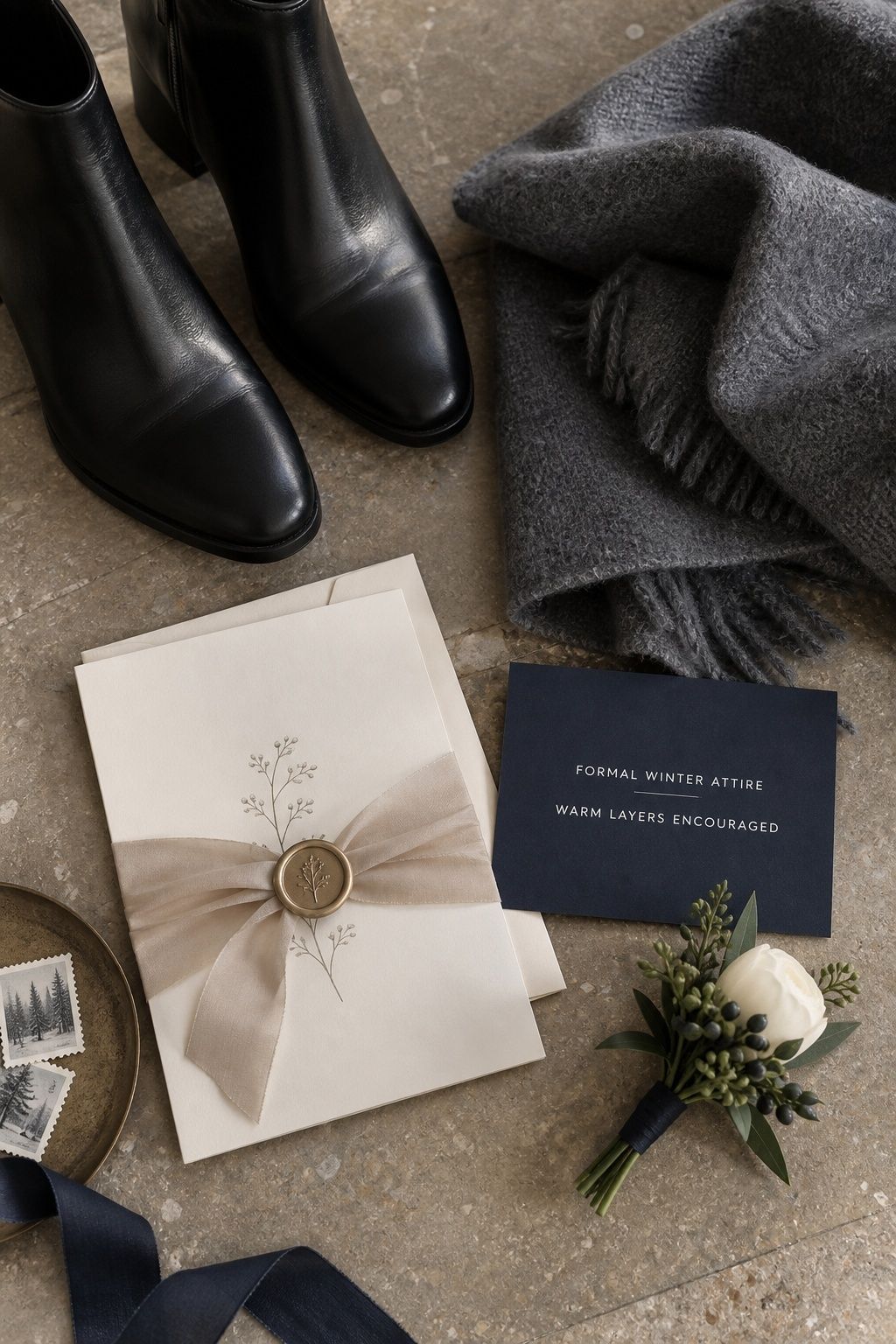 Winter dress code wording on an invitation
