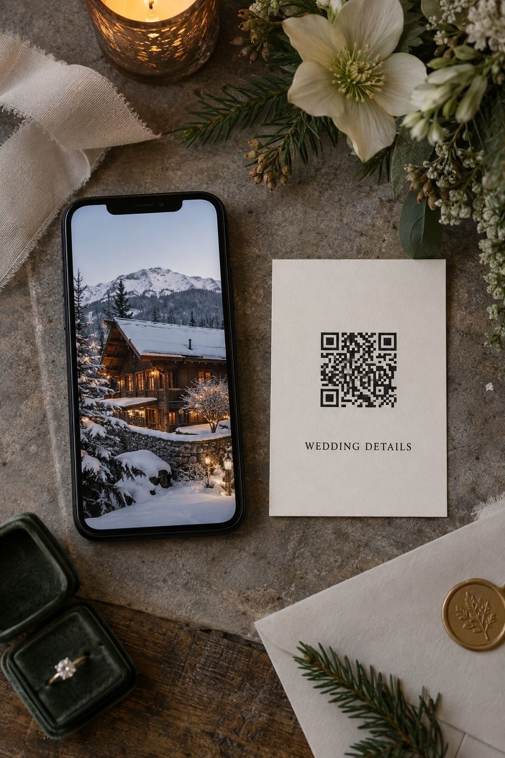 Wedding website QR code card