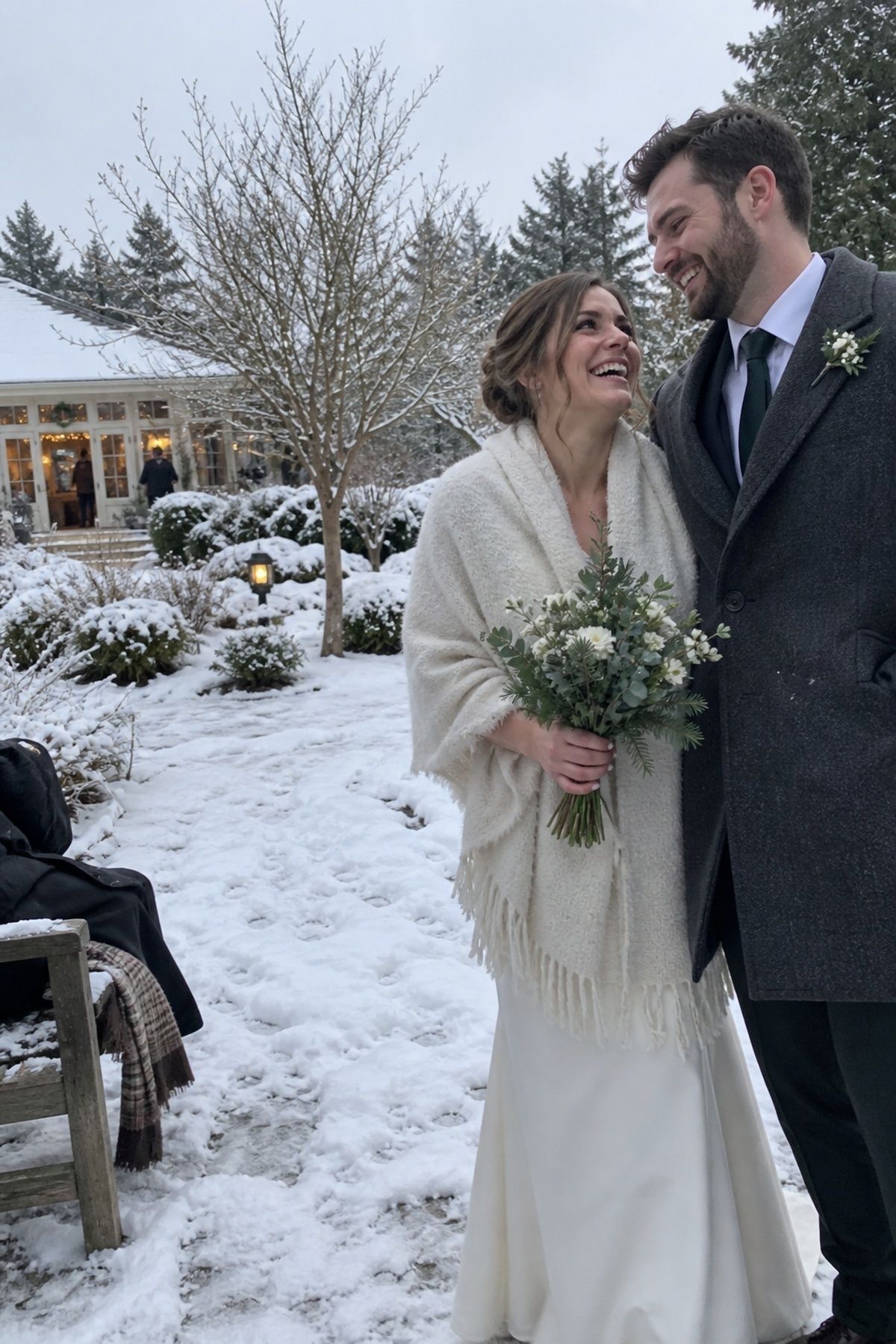 Short snowy portrait session