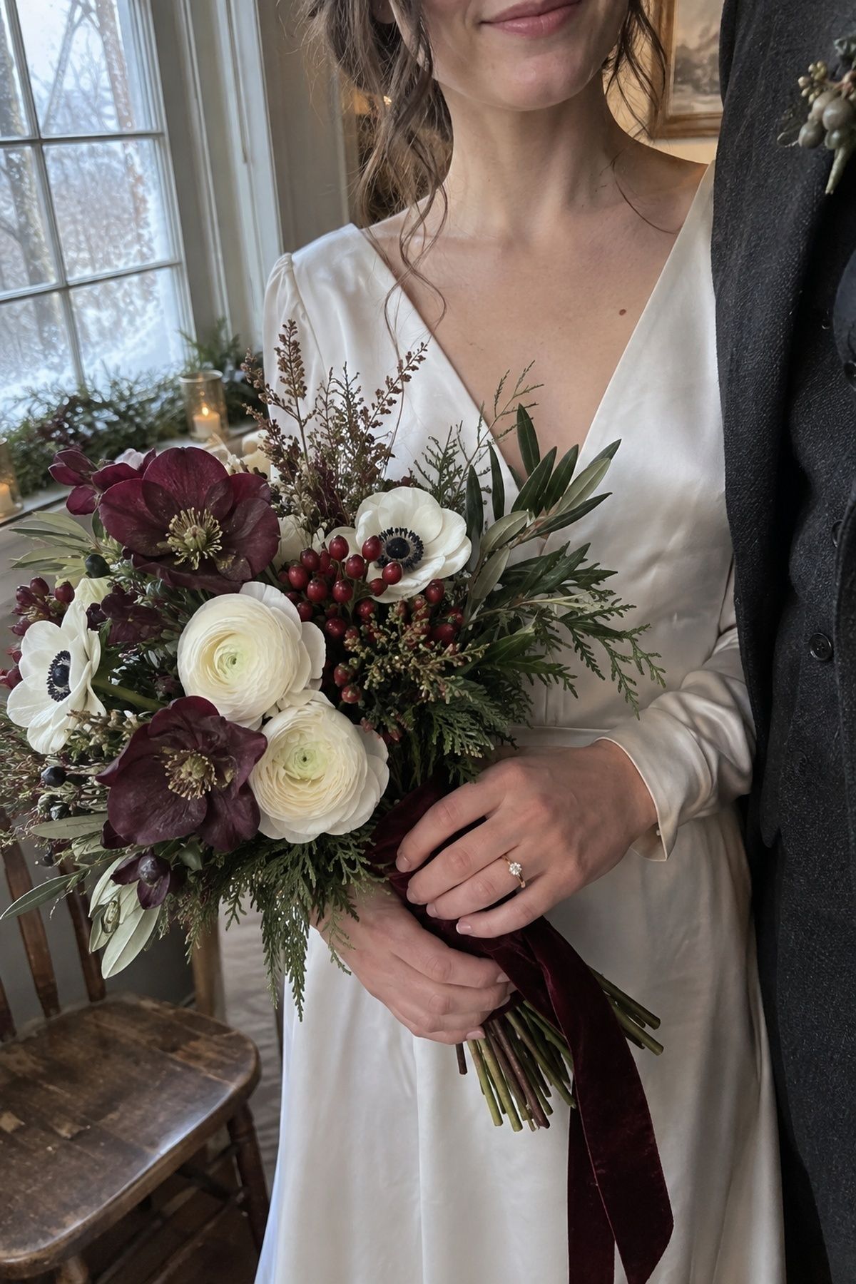 Close-up of a winter bouquet